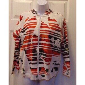 NWT CHICO'S Through the Blinds Serena Hood LS Tee Full Zip Hooded Jacket Size 0